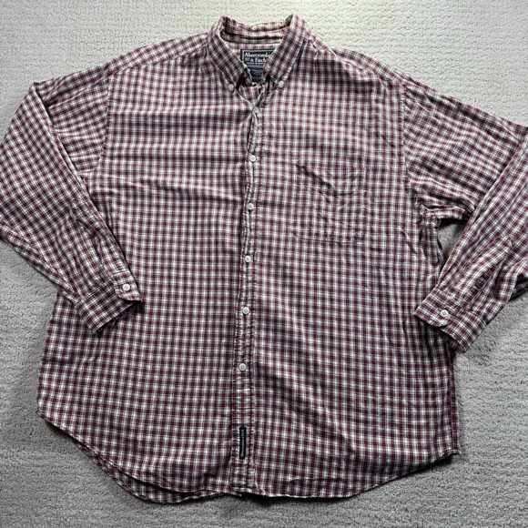 Abercrombie & Fitch Other - ABERCROMBIE & FITCH‎ - Vintage Big Red Plaid Button-up Oxford Shirt, Mens LARGE